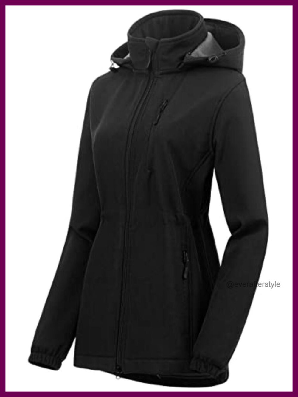 Women's Lightweight Long Softshell Fleece Lined Jacket Anorak Raincoat